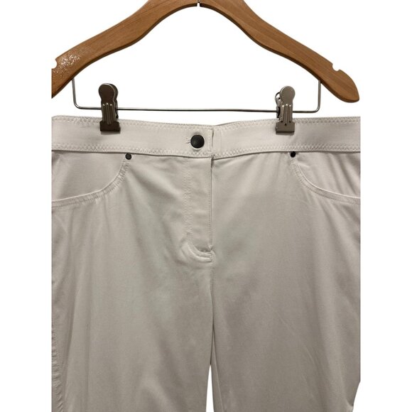 Chicos Women's Capri Pants Size 0 White Stretch Cotton Blend Slim Fit Casual - Picture 2 of 5